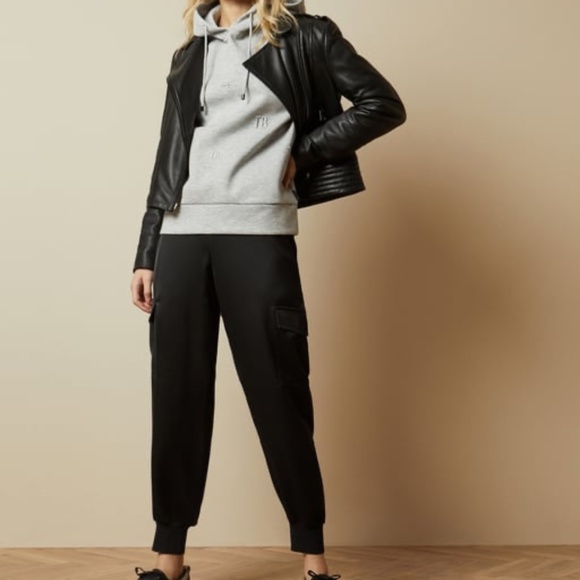 Ted Baker Sulia Satin Cargo Jogger, Black Sz 12 - Picture 2 of 6